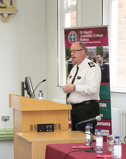 PSNI Chief Constable George Hamilton delivers a lecture on the theme of transformation