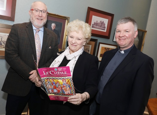 Professor Peter Finn with Baroness Nuala O’Loan and Rev Dr Niall Coll