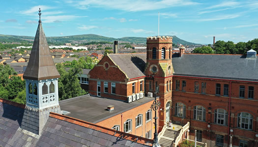 High view of St Mary's main building