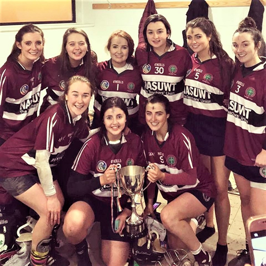 St Marys University College Camogie team who won the Fr Meachair All-Ireland Championship