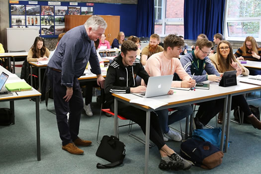 Martin Hagan with his M-Level students during class.