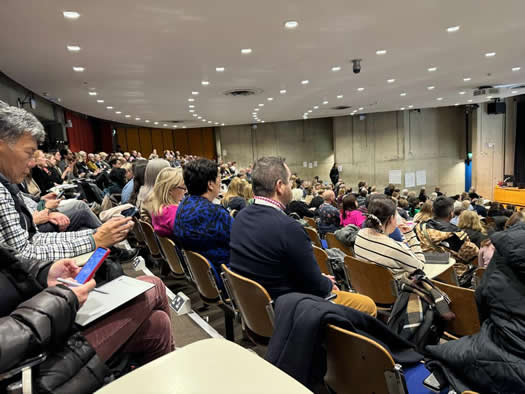 Conference Hall filled with people for the ICSEI conference which took place on the 8th-12th Janusary 2024, hosted by Trinity College Dublin and Marino Institute of Education