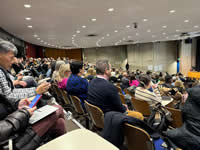 Conference Hall filled with people for the ICSEI conference which took place on the 8th-12th Janusary 2024, hosted by Trinity College Dublin and Marino Institute of Education