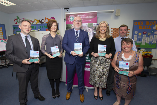 Pictured Left to Right - Joe Hughes, Katrina Mulholland, Professor Peter Finn, Deidre Cree, Graham Foster and Catherine Gilliland