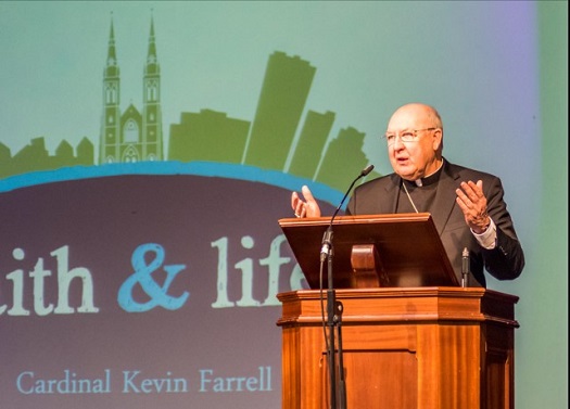 Picture of Cardinal Kevin Farrell addressing the Convention