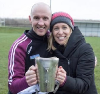 Successful coaches, Paddy Tally and Elaine McLaughlin with the Sigerson Cup