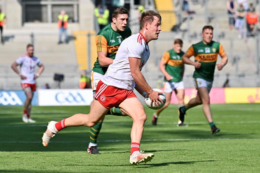 Kieran McGeary in action against Kerry